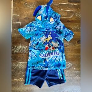 Sonic the Hedgehog Toddler shirt and basketball shorts set 4T kids size 4